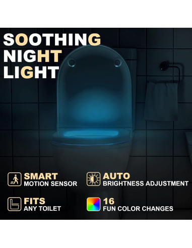 Luz de Inodoro LED MIEFL con Sensor de Movimiento 16 Colores