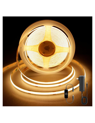 Tira LED COB 5M Pandery Blanco Cálido 2700K Regulable