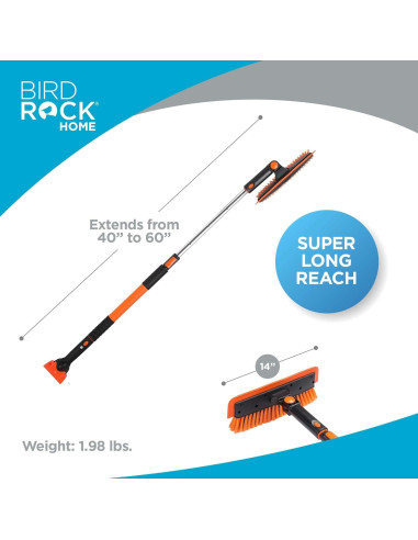 Cepillo de Nieve Extensible BIRDROCK HOME 60" con Raspador