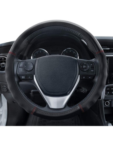 Cubierta de Volante de Cuero Sintético Motor Trend 38.1 cm