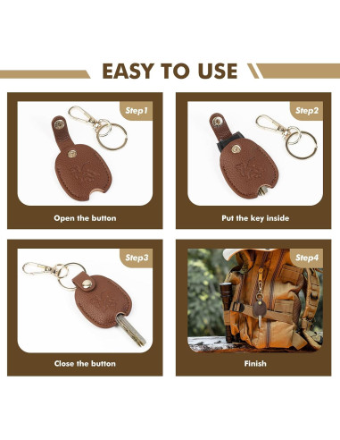 Funda de Llave de Coche KARENSKEYS 2 Piezas Cuero Unisex