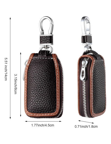 Funda de Llave de Coche Frienda 2 Piezas Cuero Marrón Funda de Llave de Coche Frienda 2 Piezas Cuero Marrón