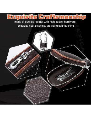 Funda de Llave de Coche Frienda 2 Piezas Cuero Marrón