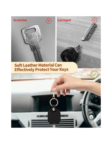 Funda de Llave de Coche de Cuero PU Negra - Protector Universal Funda de Llave de Coche de Cuero PU Negra - Protector Universal
