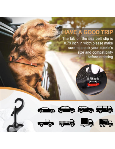 Cinturón de Seguridad para Perros LivTee - 2 Pack Ajustable