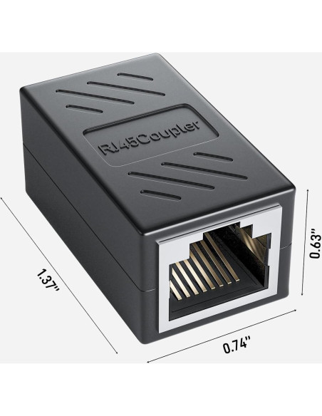 Acoplador de Red DARKROCK RJ45 para Cat7/Cat6/Cat5e/Cat5 Acoplador de Red DARKROCK RJ45 para Cat7/Cat6/Cat5e/Cat5