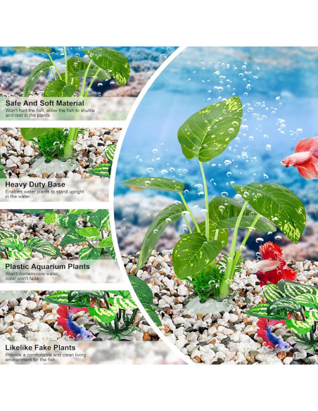 Plantas de Acuario de Seda MyLifeUNIT - 10 Piezas Decorativas Plantas de Acuario de Seda MyLifeUNIT - 10 Piezas Decorativas