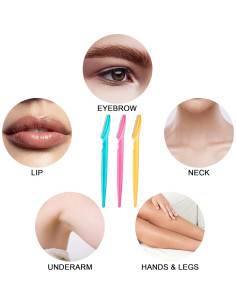 12 Cuchillas de Cejas HFATMOS - Exfoliantes Faciales 14.5 cm 2