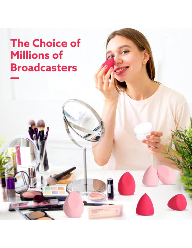 Juego de 8 Esponjas de Maquillaje Pimoys - Multicolor y Sin Látex