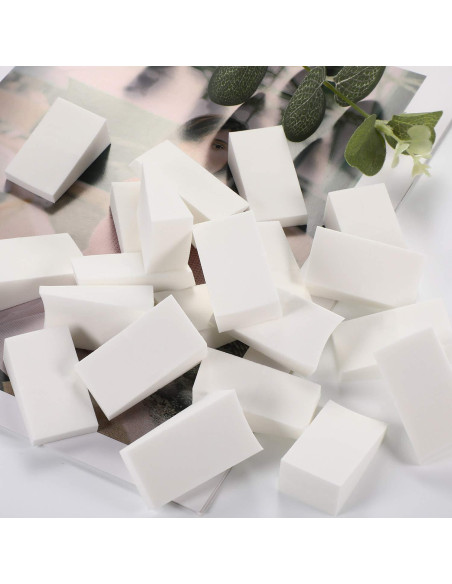 100 Esponjas de Maquillaje Sin Láttex TecUnite - Cuñas Blancas 100 Esponjas de Maquillaje Sin Láttex TecUnite - Cuñas Blancas