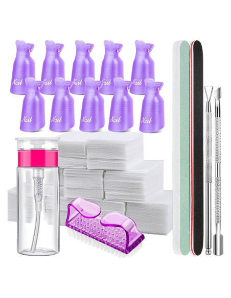 Kit de Quitaesmalte FANDAMEI 10 Piezas Morado 100ml Kit de Quitaesmalte FANDAMEI 10 Piezas Morado 100ml