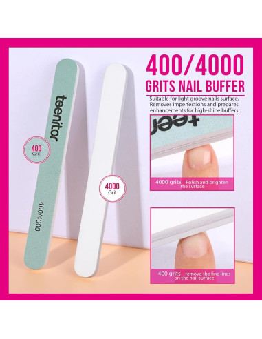 Kit Removedor de Esmalte de Uñas Teenitor - 10 Clips, 115 Almohadillas