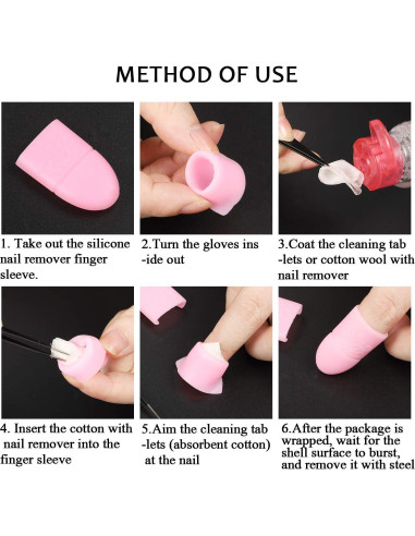 30 Caps de Silicona para Remover Esmalte de Uñas Boao