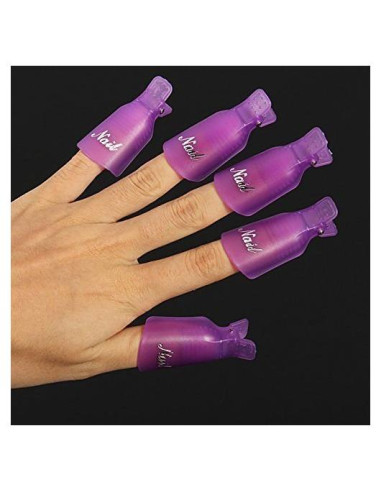 10 Piezas Clip Remover de Esmalte de Uñas Onwon Morado