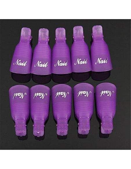 10 Piezas Clip Remover de Esmalte de Uñas Onwon Morado 10 Piezas Clip Remover de Esmalte de Uñas Onwon Morado