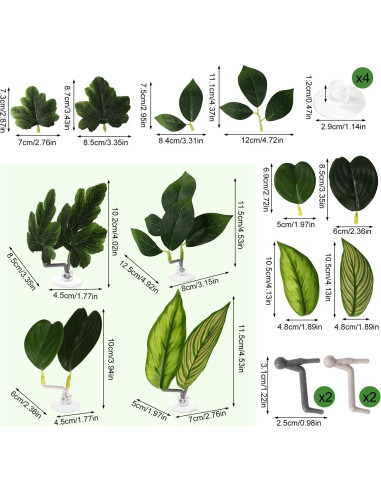 4 Hamacas de Hoja para Betta Lyreh con Ventosas - Verde