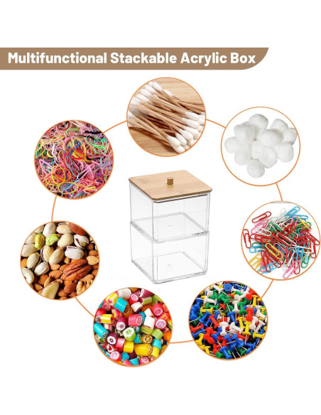 Organizador de Clips de Papel BTSKY 2 Niveles Acrílico con Tapa Organizador de Clips de Papel BTSKY 2 Niveles Acrílico con Tapa