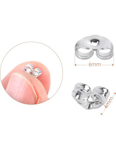 Respaldo de Aretes SANNIX 30pcs Plata Esterlina 4x6mm 2