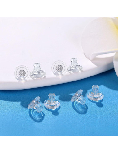 Resortes de Silicona Hipoalergénicos Moconar para Aretes Plata