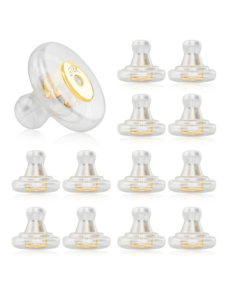 Resortes de Silicona Hipoalergénicos JUNCHONG 12 PCS Oro Resortes de Silicona Hipoalergénicos JUNCHONG 12 PCS Oro