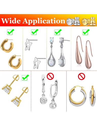 Resortes de Seguridad para Pendientes Moconar Oro 18K 4 Pcs