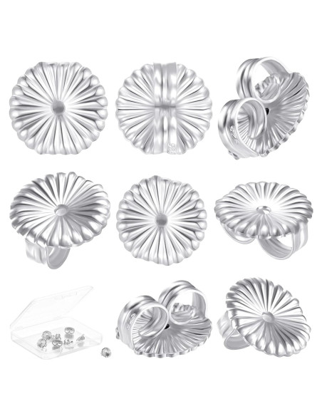 Respaldos de Pendientes Hicarer 8 Piezas Plata 9 mm Jumbo Respaldos de Pendientes Hicarer 8 Piezas Plata 9 mm Jumbo