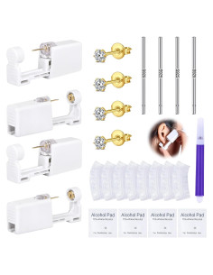Kit de Perforación de Orejas DJCIW 21 Piezas Oro 3mm CZ