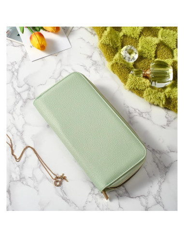 Organizador de Joyería de Viaje FEMIECHO Verde Macaron Mediano