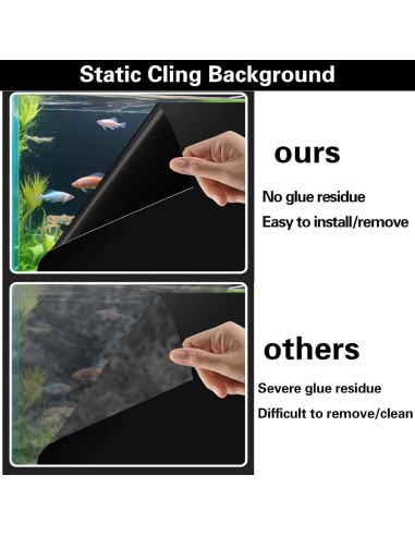 Fondo de Acuario Negro CICK SEED 30x99 cm Adhesión Estática