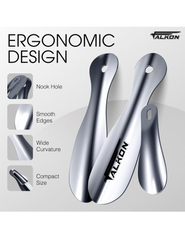 Set de 3 Calzadores de Metal FALKON 19.05 cm para Viajes