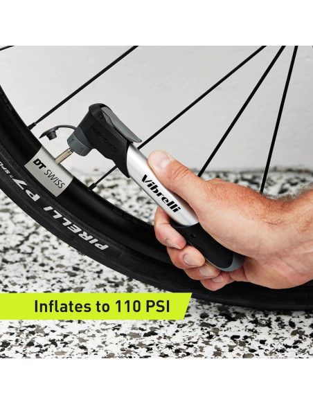 Bomba de Bicicleta Mini Vibrelli - 120 PSI - Presta y Schrader Bomba de Bicicleta Mini Vibrelli - 120 PSI - Presta y Schrader