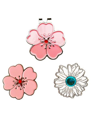 Conjunto de Marcadores de Golf Magnéticos Eshan y Clip Flor