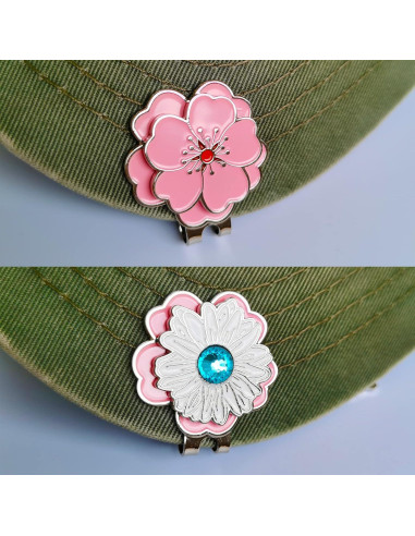 Conjunto de Marcadores de Golf Magnéticos Eshan y Clip Flor