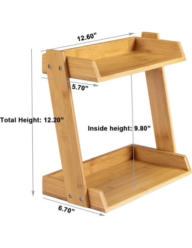 Organizador de Maquillaje Sioditin de Bambú Grande 32x17x31cm