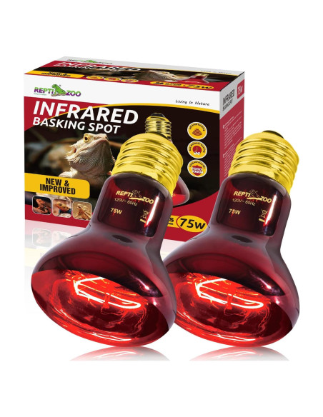 Lámpara de Calor Infrarrojo REPTI ZOO 75W para Reptiles 2PCS Lámpara de Calor Infrarrojo REPTI ZOO 75W para Reptiles 2PCS