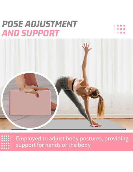 Bloques de Yoga Biguphate 2 Pack EVA Antideslizantes Rosa Bloques de Yoga Biguphate 2 Pack EVA Antideslizantes Rosa