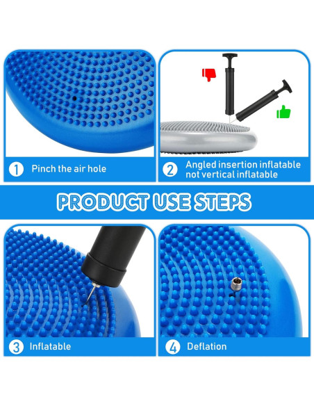 Almohadilla de Equilibrio Inflable Jerify 4 Pcs 34 cm PVC Almohadilla de Equilibrio Inflable Jerify 4 Pcs 34 cm PVC