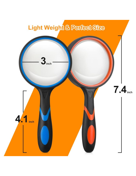 Lupa de Mano 10X PHICANT - 2 Piezas, Lente Irrompible 7.62 cm Lupa de Mano 10X PHICANT - 2 Piezas, Lente Irrompible 7.62 cm