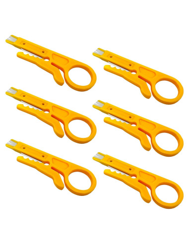 Juego de 6 Desforradores de Cables Mini Triwenve Amarillo