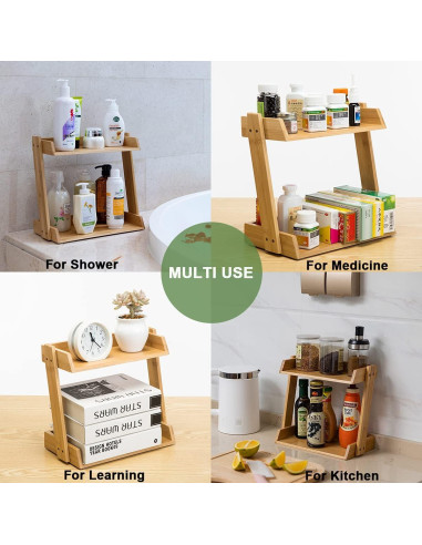 Organizador de Maquillaje Sioditin de Bambú Grande 32x17x31cm