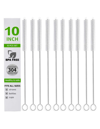 Juego de 10 Cepillos Limpiadores de Pajillas Tidy Monster 25.4 cm