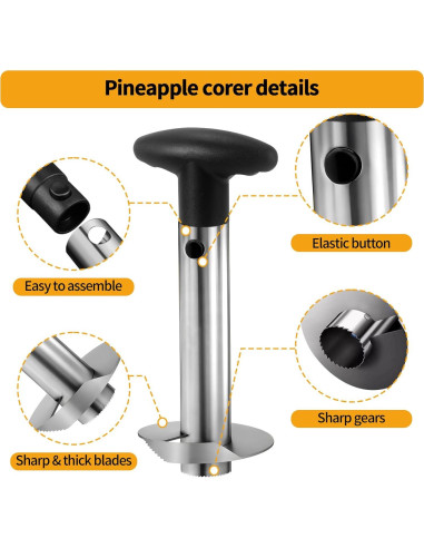 Cortador y Descorazonador de Piña OERPHO Acero Inoxidable 24 cm