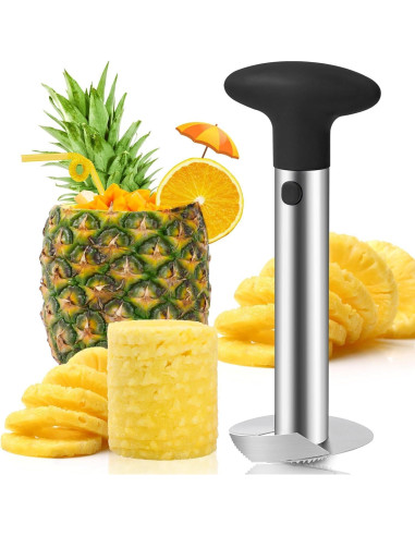 Cortador y Descorazonador de Piña AllStyle - Acero Inoxidable, Negro