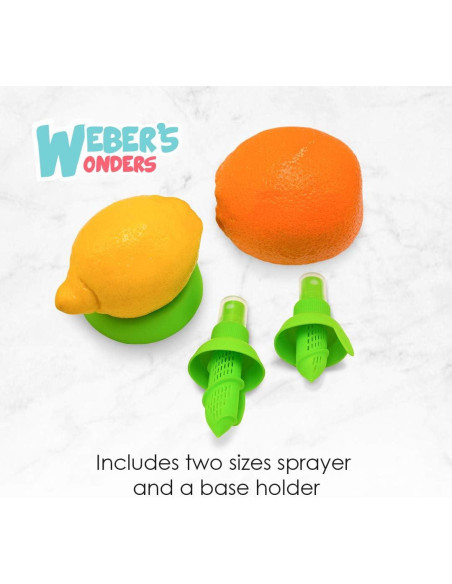 Kit de Pulverizador de Limón Maravillas de Weber 3 Pcs - Exprimidor de Cítricos y Spray para Verduras Kit de Pulverizador de Limón Maravillas de Weber 3 Pcs - Exprimidor de Cítricos y Spray para Verduras