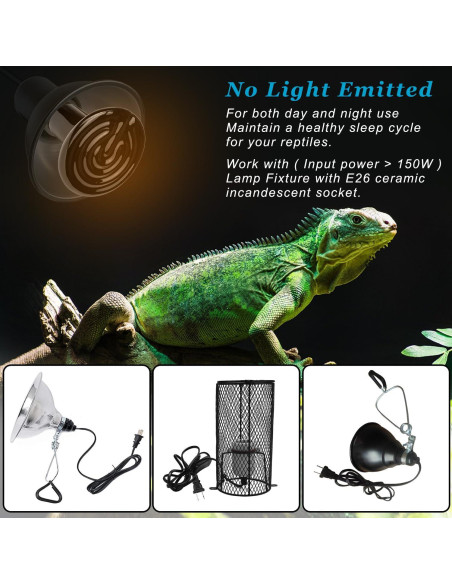 Emisor de Calor Cerámico 150W E26 para Reptiles - Paquete de 2 Emisor de Calor Cerámico 150W E26 para Reptiles - Paquete de 2