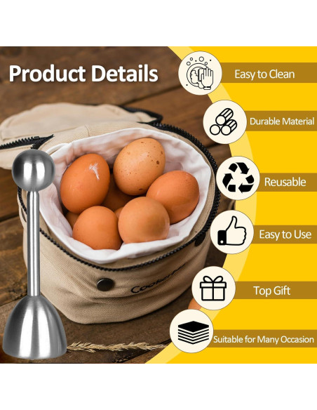 Juego de Tazas y Cortador de Huevos Vibedor - 1 Cortador, 2 Cucharas, 2 Soportes Juego de Tazas y Cortador de Huevos Vibedor - 1 Cortador, 2 Cucharas, 2 Soportes