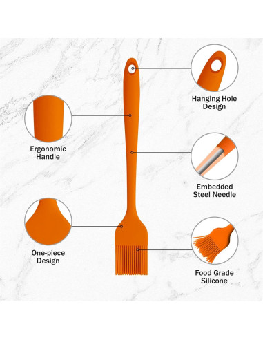 Brochas de Silicona Craebuer para Basting y Pastelería - 5 Piezas