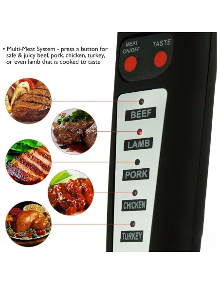 Termómetro Digital de Carne Jerliflyer con Pantalla LED y Alarma Termómetro Digital de Carne Jerliflyer con Pantalla LED y Alarma