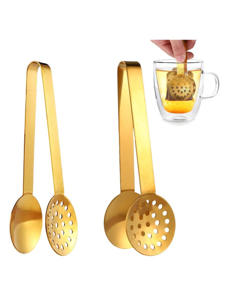 2 Pinzas para Bolsas de Té Gosknor Acero Inoxidable Dorado 2 Pinzas para Bolsas de Té Gosknor Acero Inoxidable Dorado