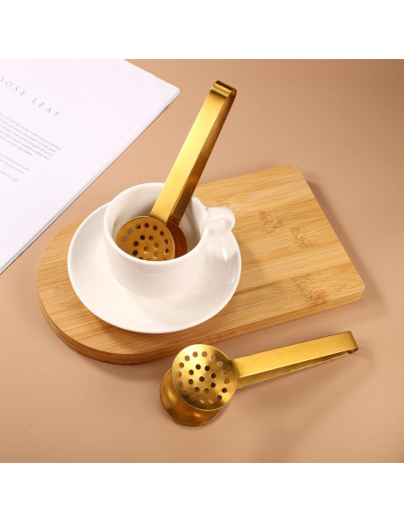 2 Pinzas para Bolsas de Té Gosknor Acero Inoxidable Dorado 2 Pinzas para Bolsas de Té Gosknor Acero Inoxidable Dorado